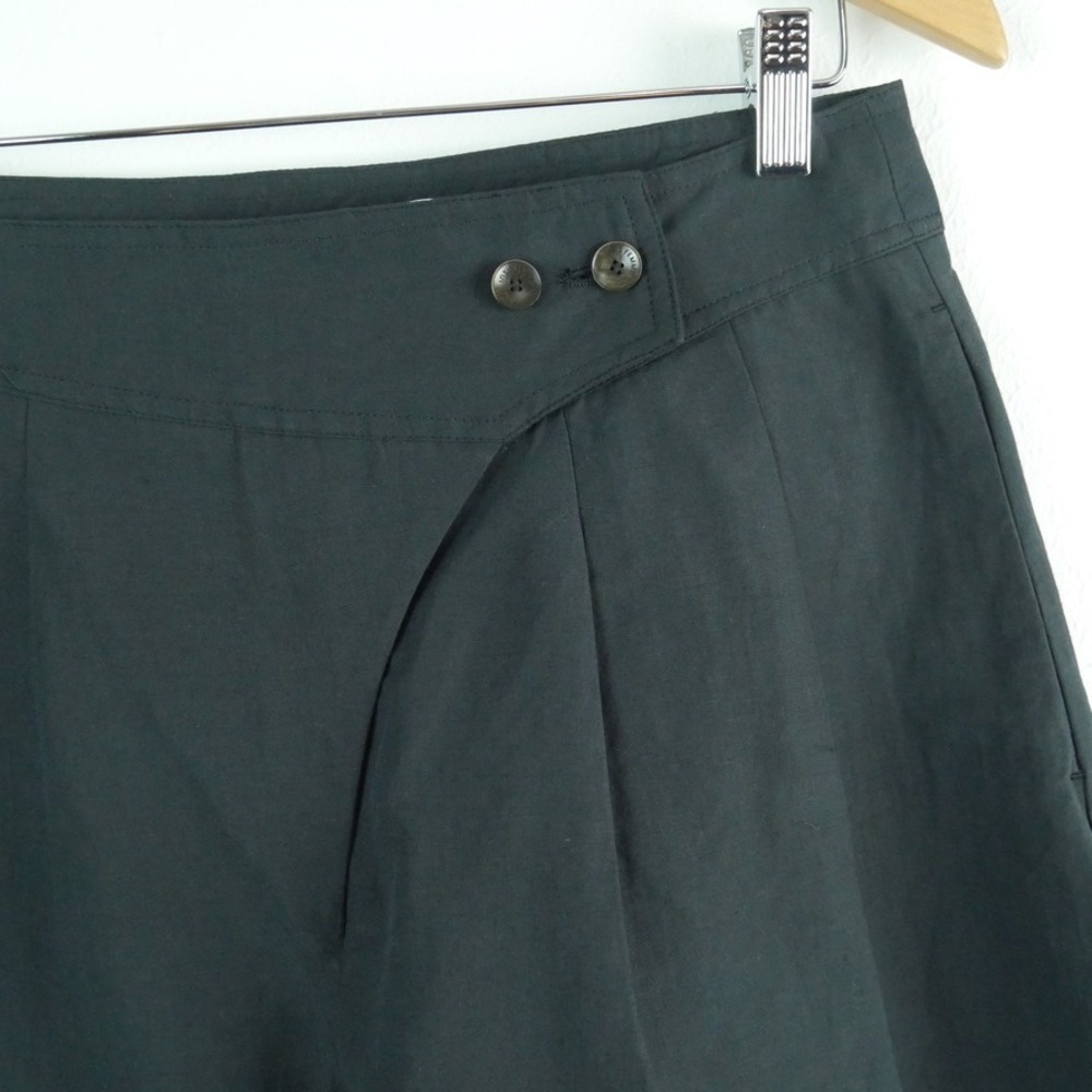 INSIS FEMME Asymmetric Cotton Linen Pants Black Wide Leg Large NEW Avant Garde - Picture 2 of 11